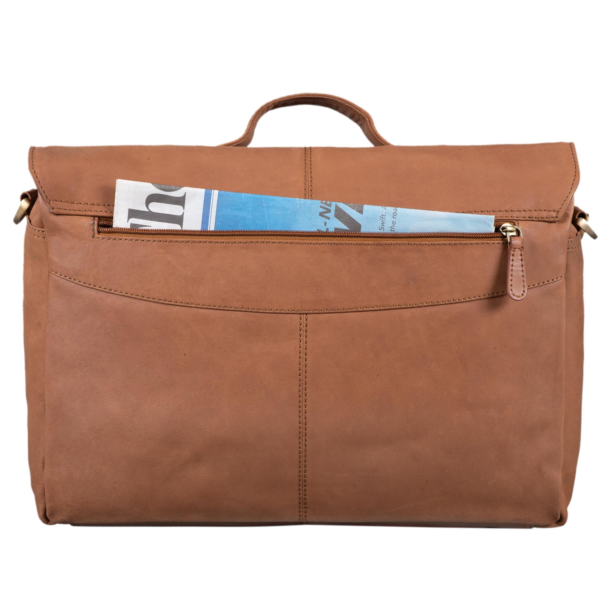 Klassische Tasche aus Echtleder braun