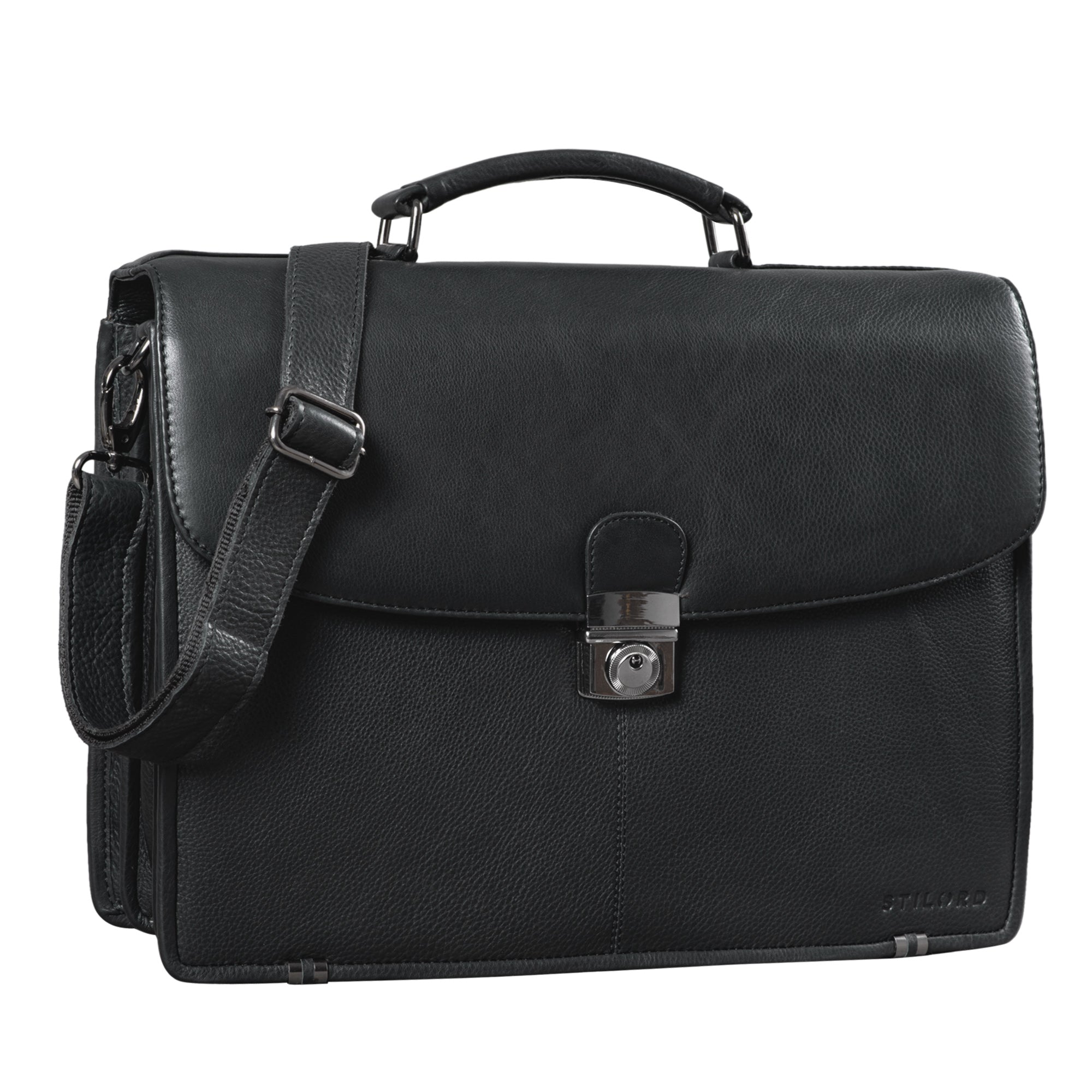 Aktenmappe mit Griff klassisch schwarz