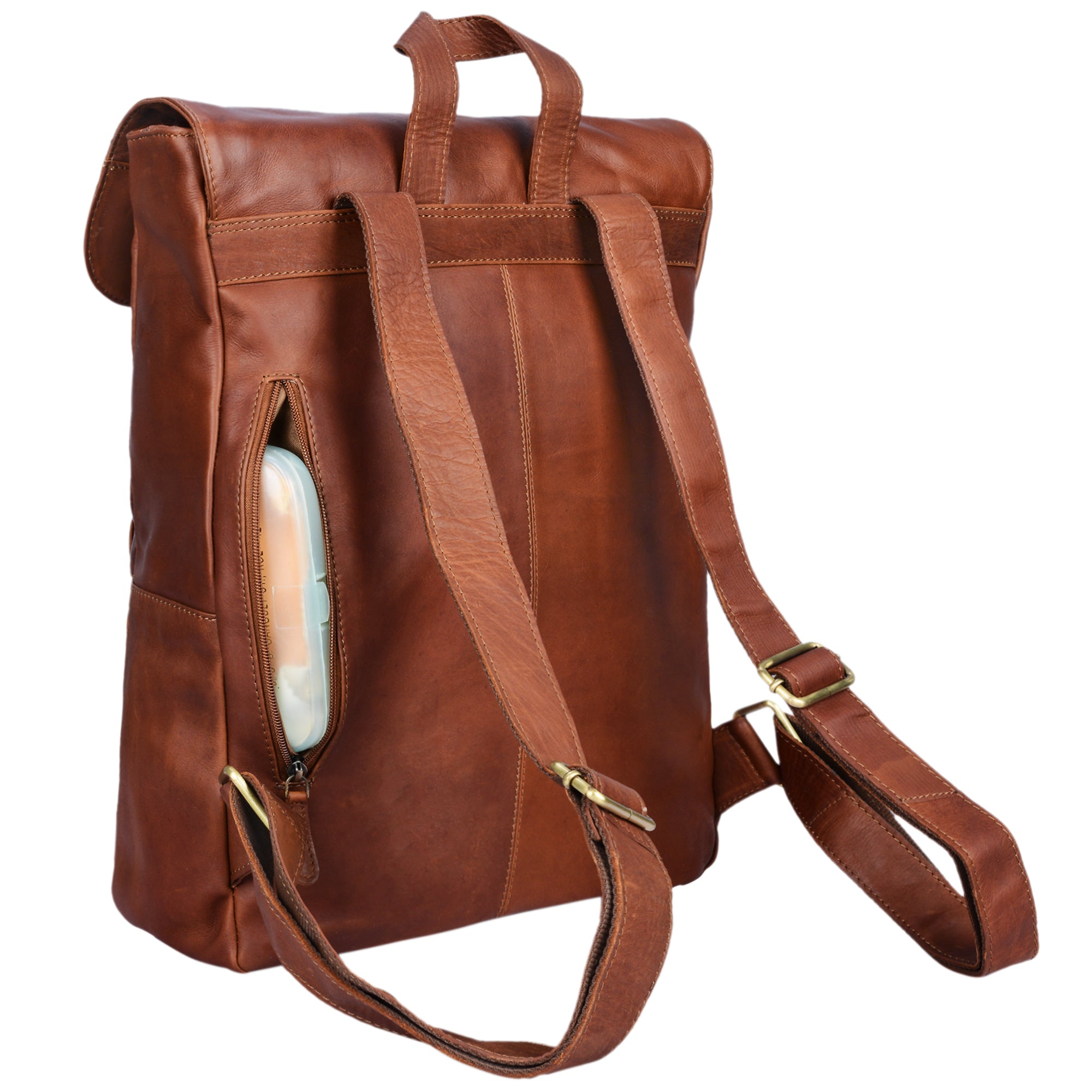 Leder Rucksack für Frauen braun