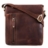 "Brady" Messenger Taška Kožená Hnědá Malá přes Rameno a Taška