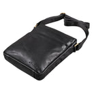 Lederumhängetasche Vintage-Look schwarz