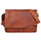 Leder Schultertasche cognac braun