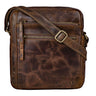 „Garcia“ Malá Kožená Taška Přes Rameno Vintage Hnědá Messenger