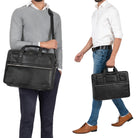 Bürotasche echtes Leder schwarz